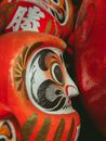 Traditional red painted daruma doll