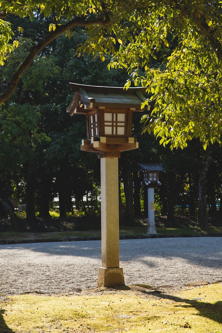 Medieval Japanese Street Lantern In Daytime