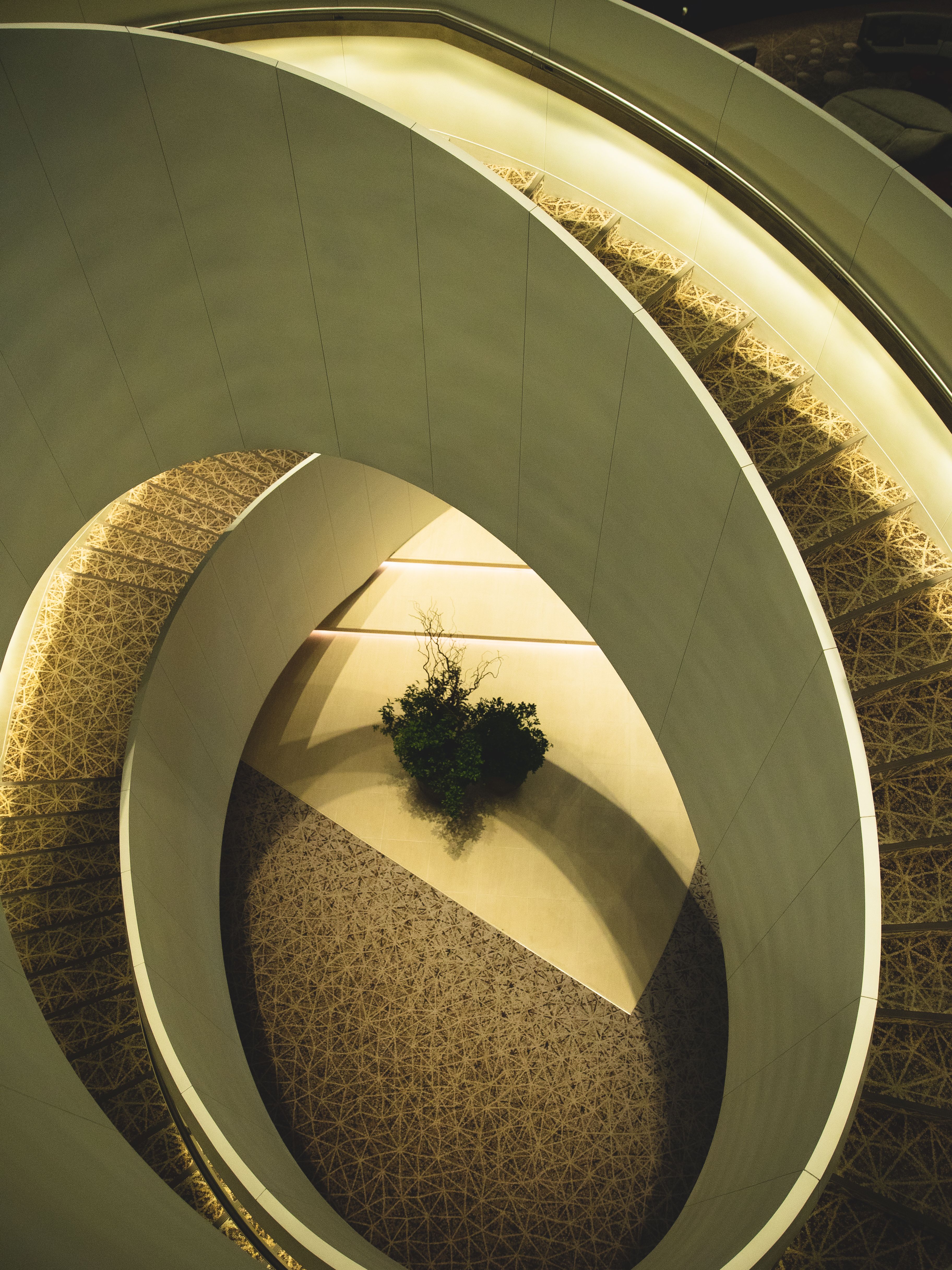 Spiral stairway of modern hall in contemporary building · Free Stock Photo