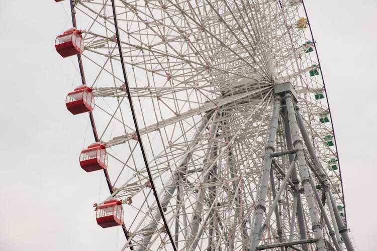 High Observation Wheel On Metal Tower