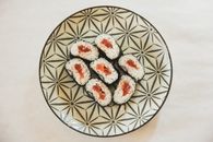 Delicious sushi served on plate