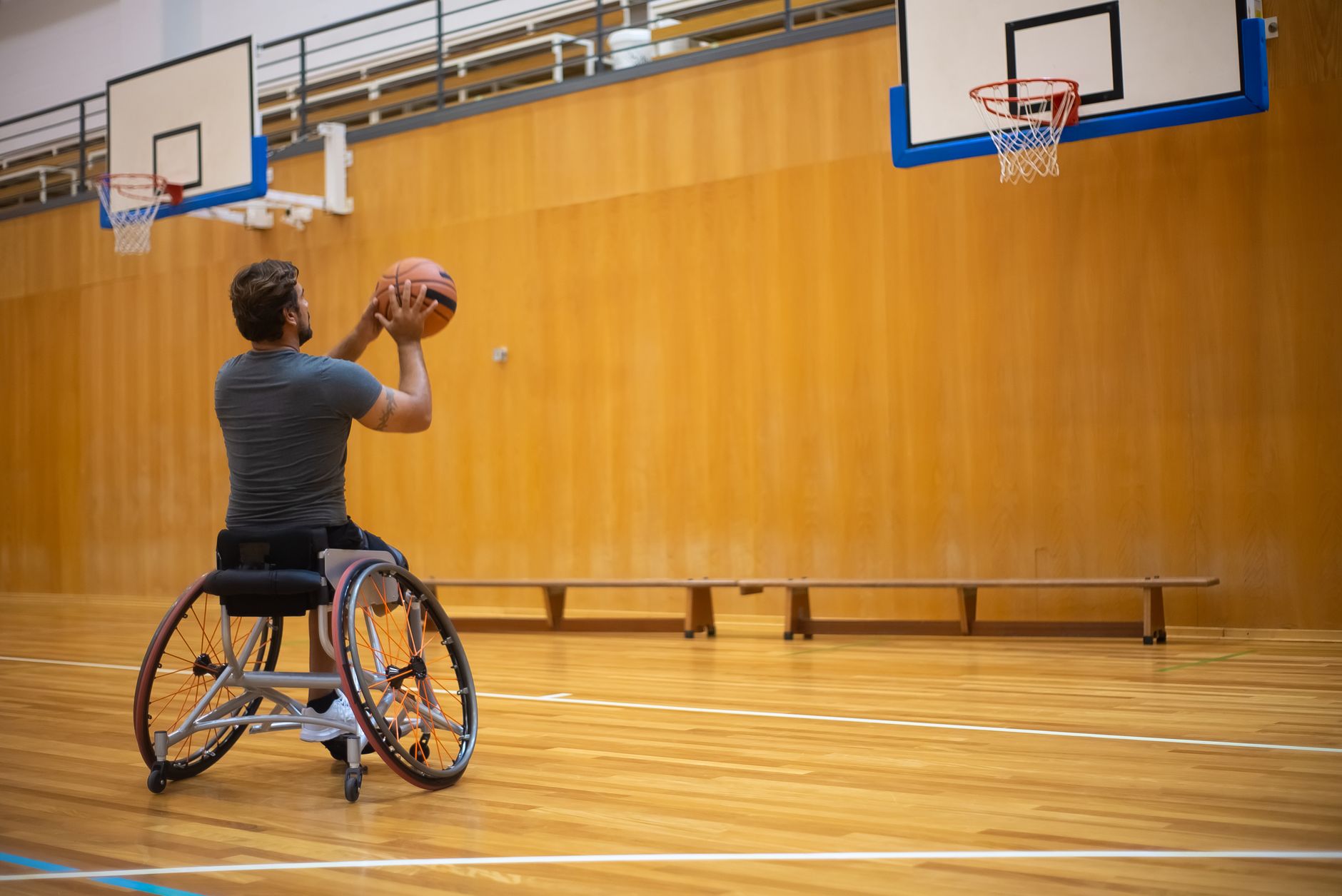 A Man Playing Basketball