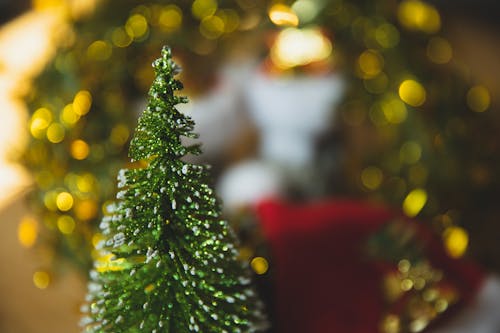 Decorative Christmas fir with wreath