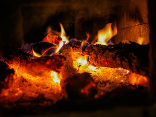 Free Close-Up Photograph of a Fireplace Stock Photo