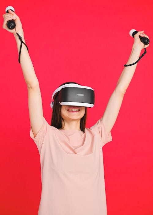 Free Person Playing Virtual Reality Game Stock Photo