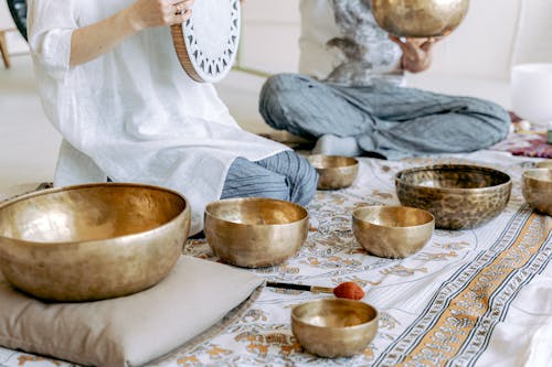 müzik aletleri, pirinç, tibet şarkı kase içeren Ücretsiz stok fotoğraf