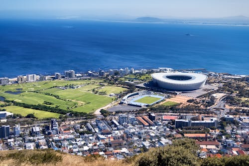 Darmowe zdjęcie z galerii z afryka południowa, cape town stadium, fotografia lotnicza