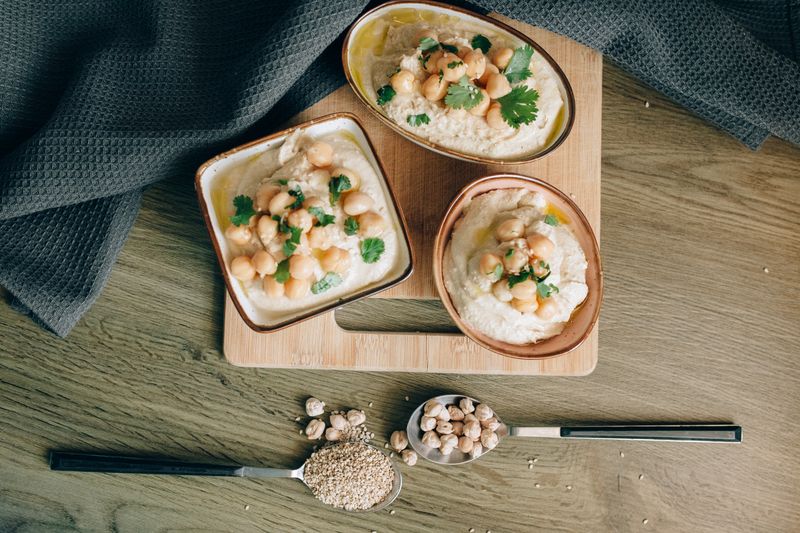 crispy roasted chickpeas on a baking sheet