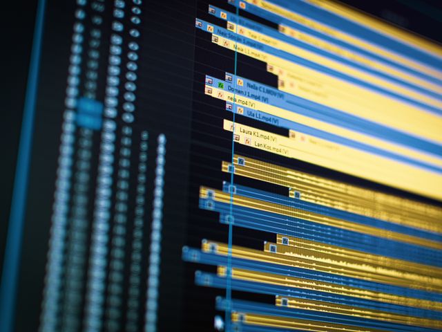 Editing timeline on monitor