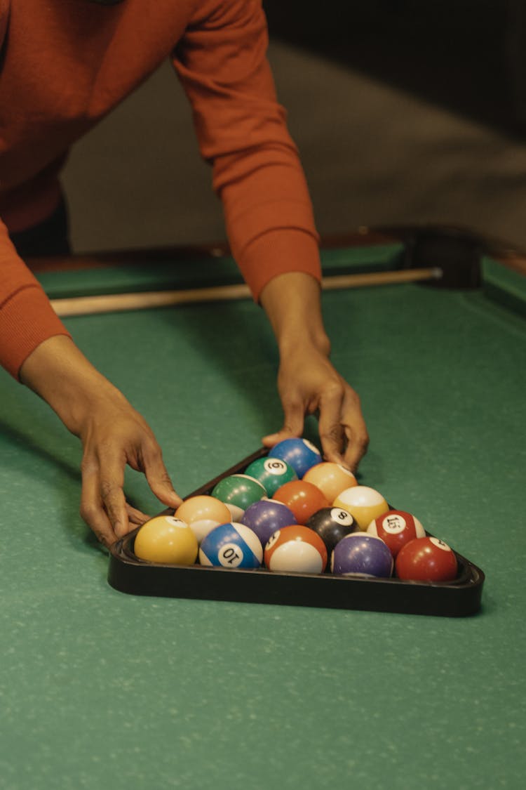 Billiard Balls On A Rack 