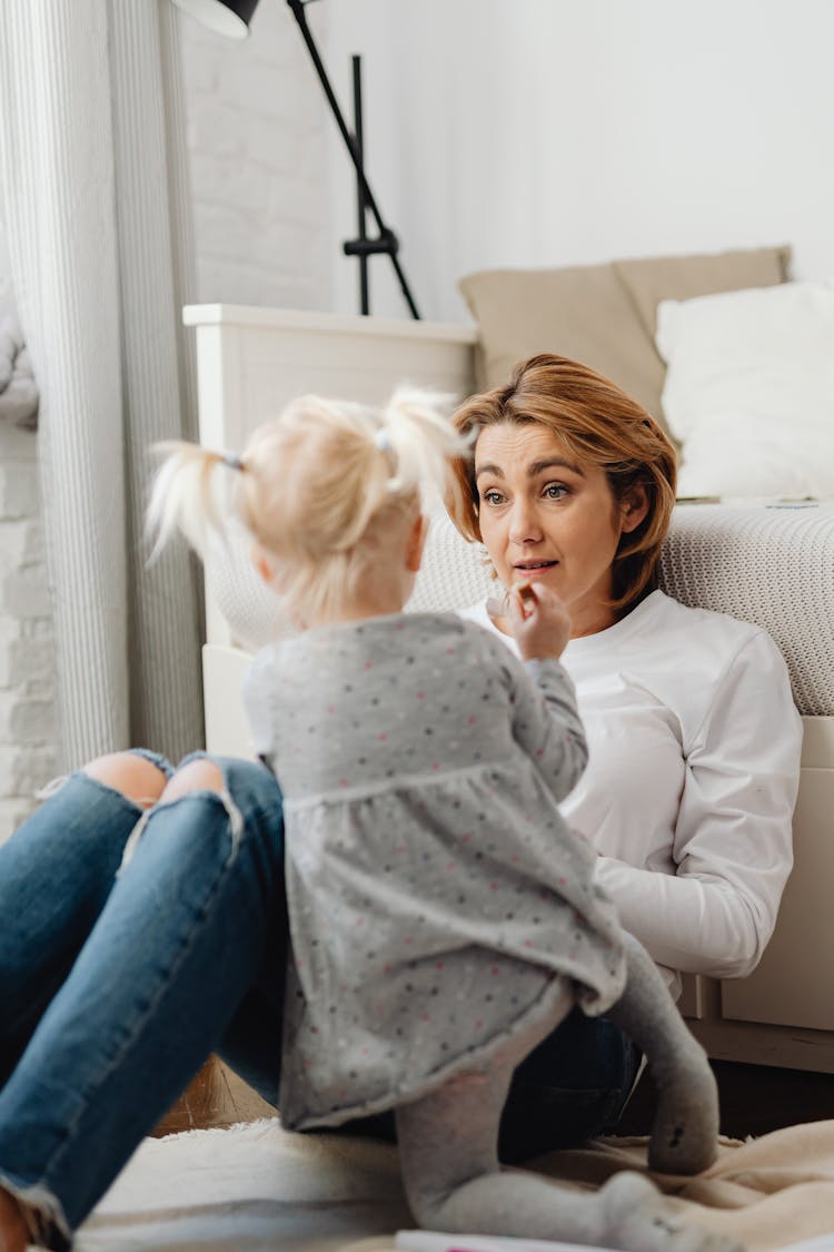 Surprised Mother With Daughter