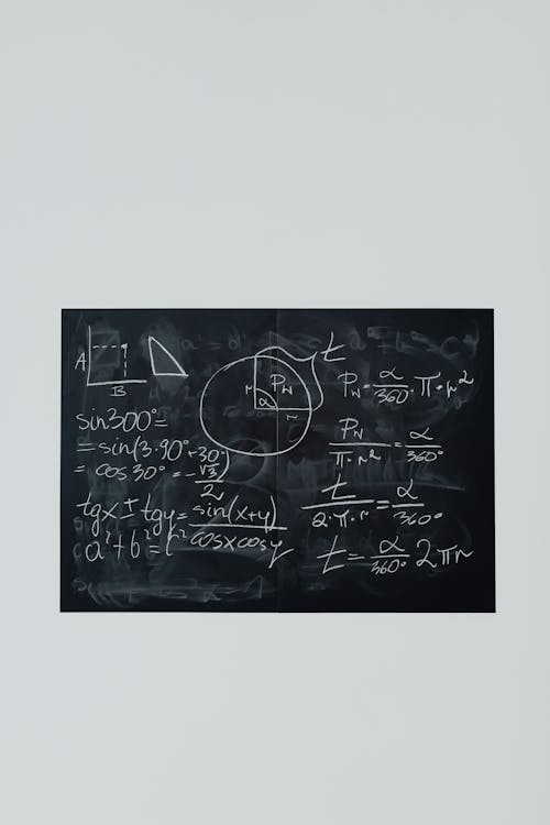 Mathematics Formula Written on Chalkboard