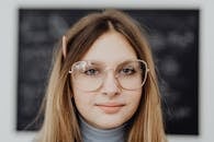 Close-Up Shot of Pretty Girl Wearing Eyeglasses