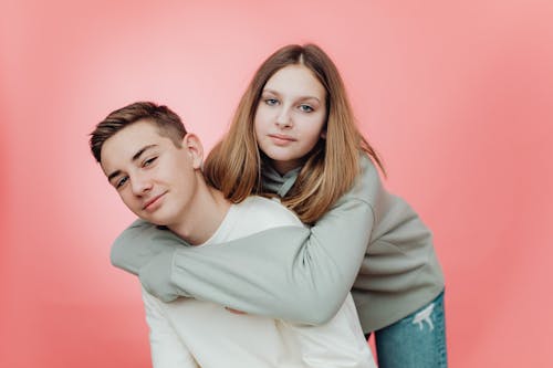 Studio Portrait of Two Teenagers