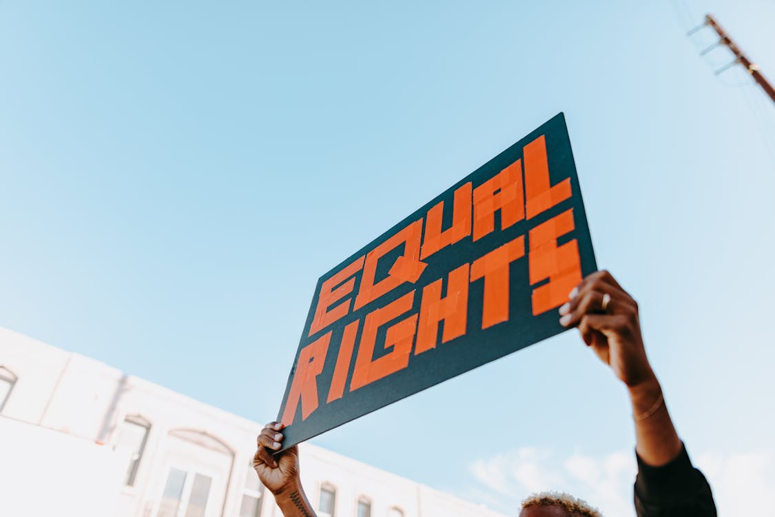 Free A Person Holding Poster with Equal Rights Stock Photo
