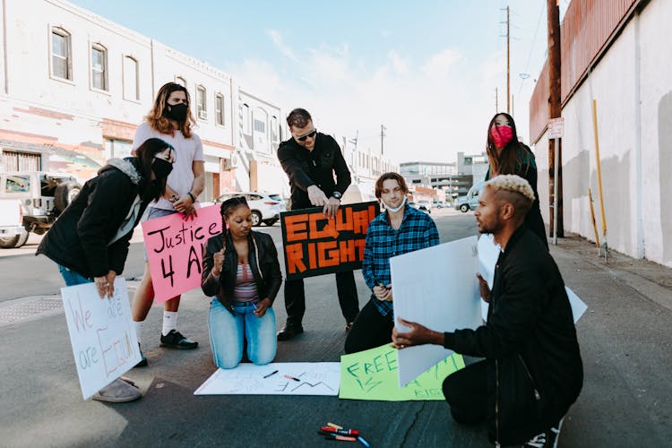 People Protesting On The Street