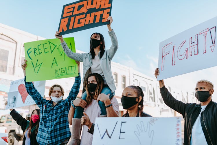 People Protesting On The Street