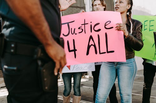 Free People Protesting on the Street Stock Photo