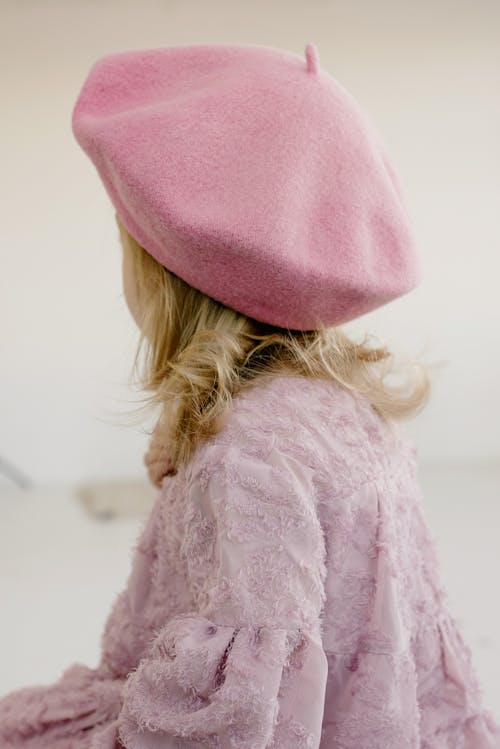 Little Girl Wearing a Pink Beret
