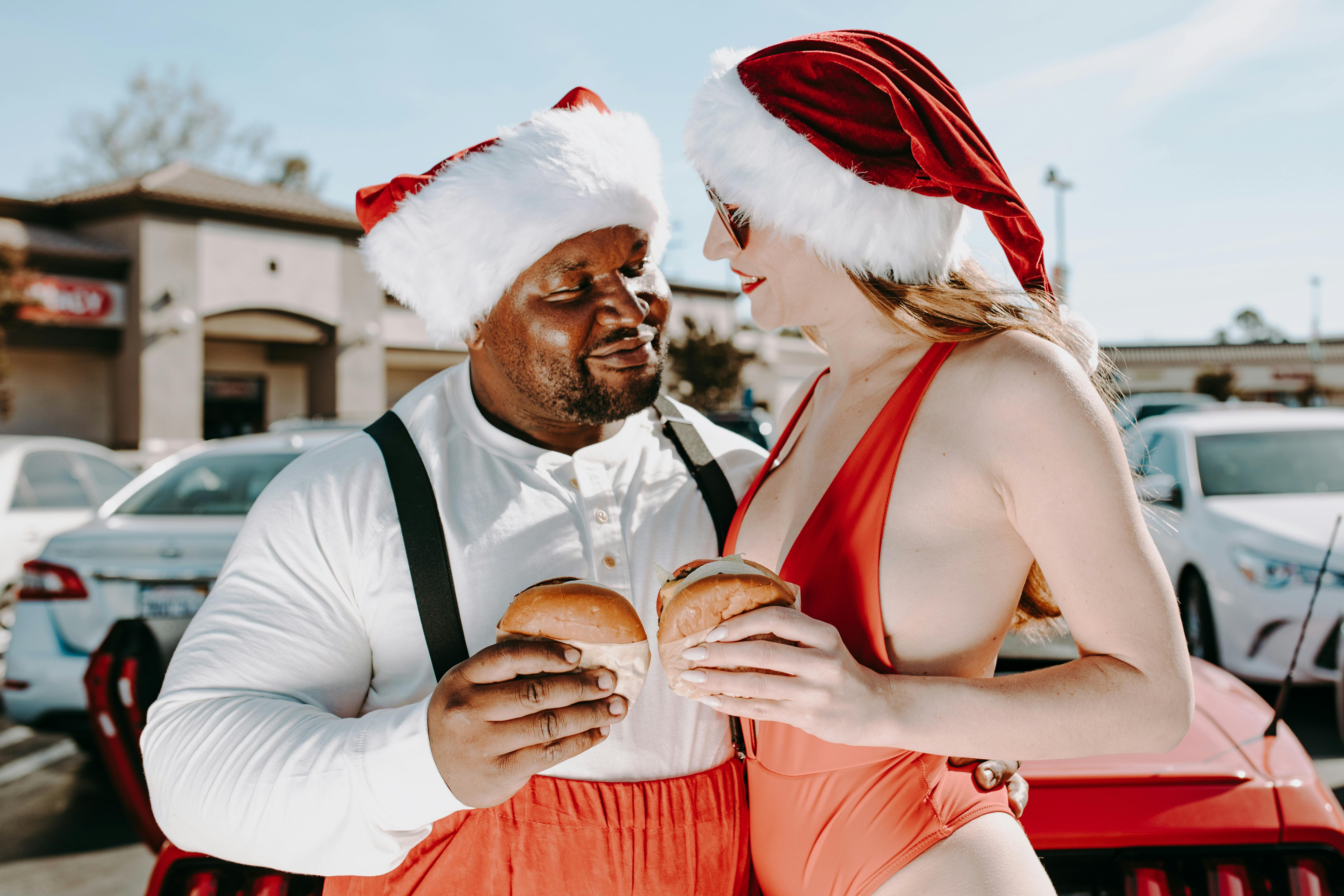 food snow fashion couple