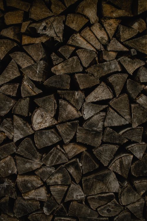 Free Close-up of a stacked pile of firewood showcasing natural textures of wood logs. Stock Photo