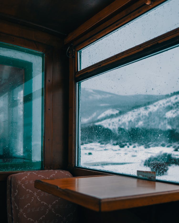 Brown Wooden Framed Glass Window