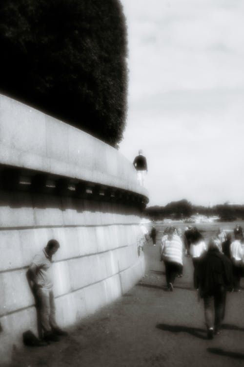 Imagine de stoc gratuită din alb-negru, fotografiere verticală, mers pe jos