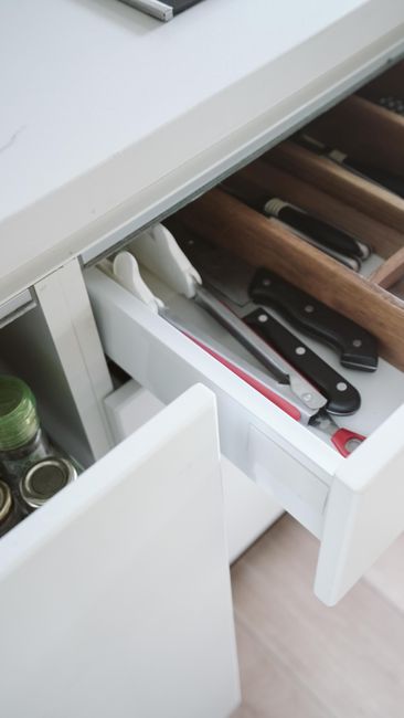 organized kitchen drawer with dividers