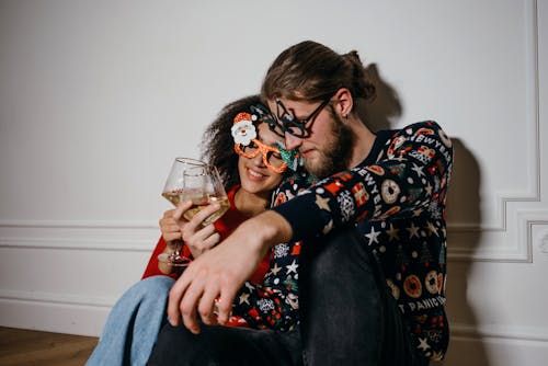 Free A Couple Toasting their Wines Stock Photo