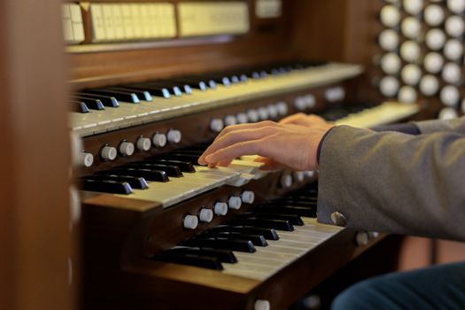 Close-Up Shot of a Person Playing Piano