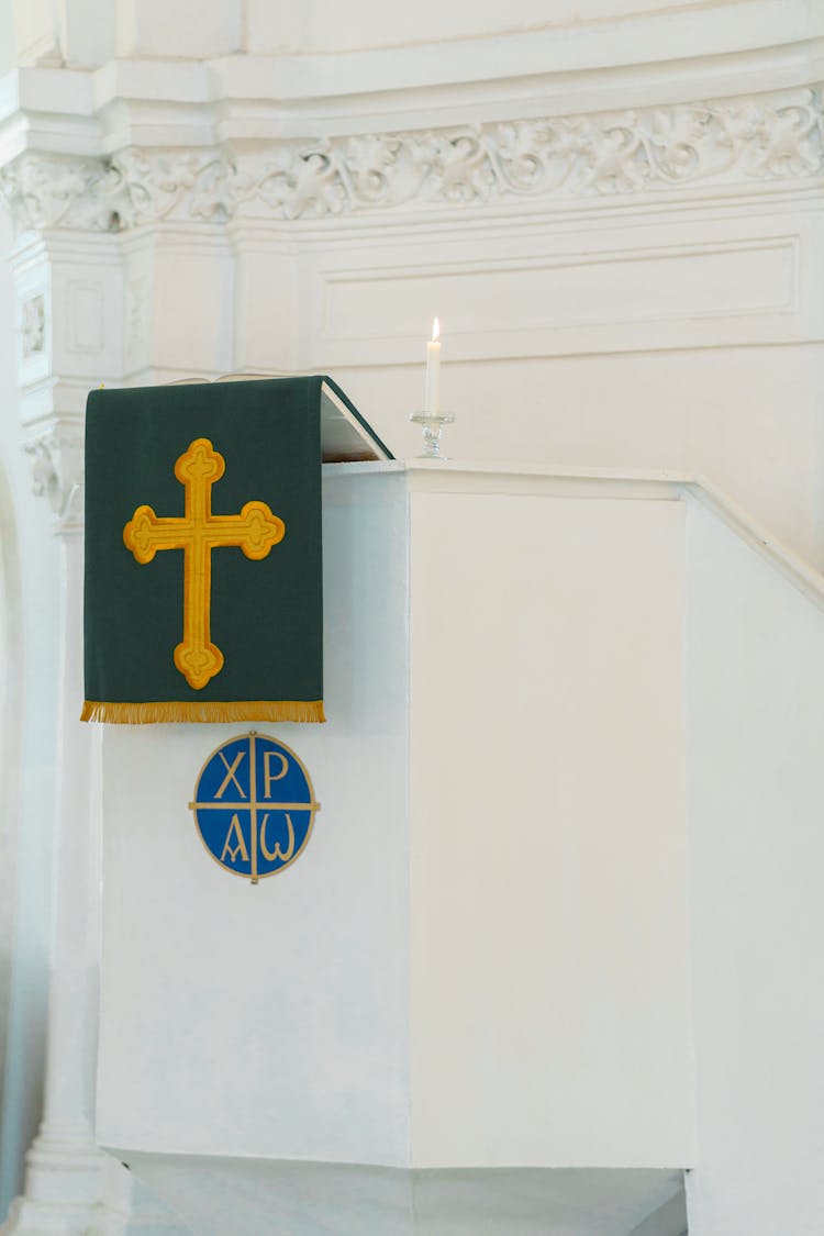 Cross On Stand In Orthodox Church