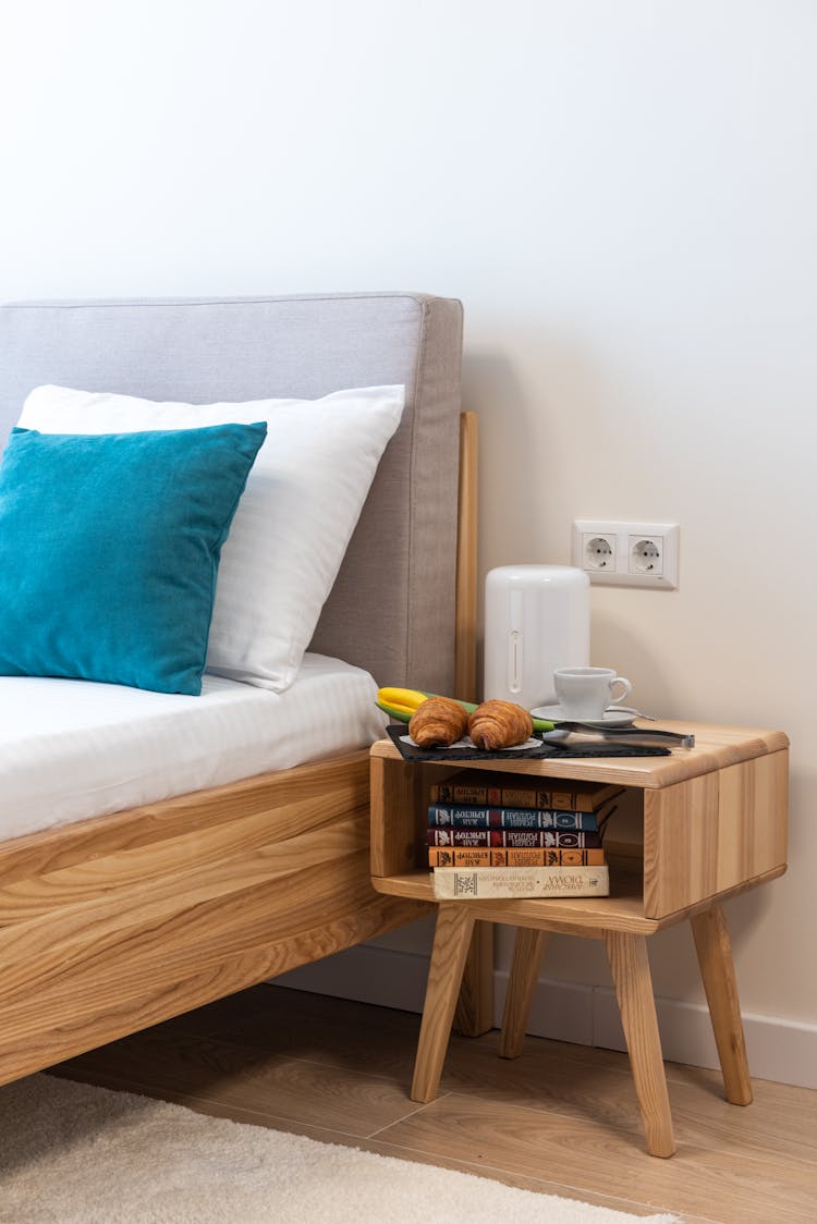 Interior Of Bedroom With Breakfast 8 March On Bedside