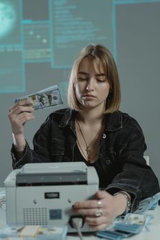 Person sending money abroad online