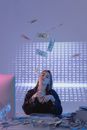 A Confident Woman Holding Bundles of Cash Money