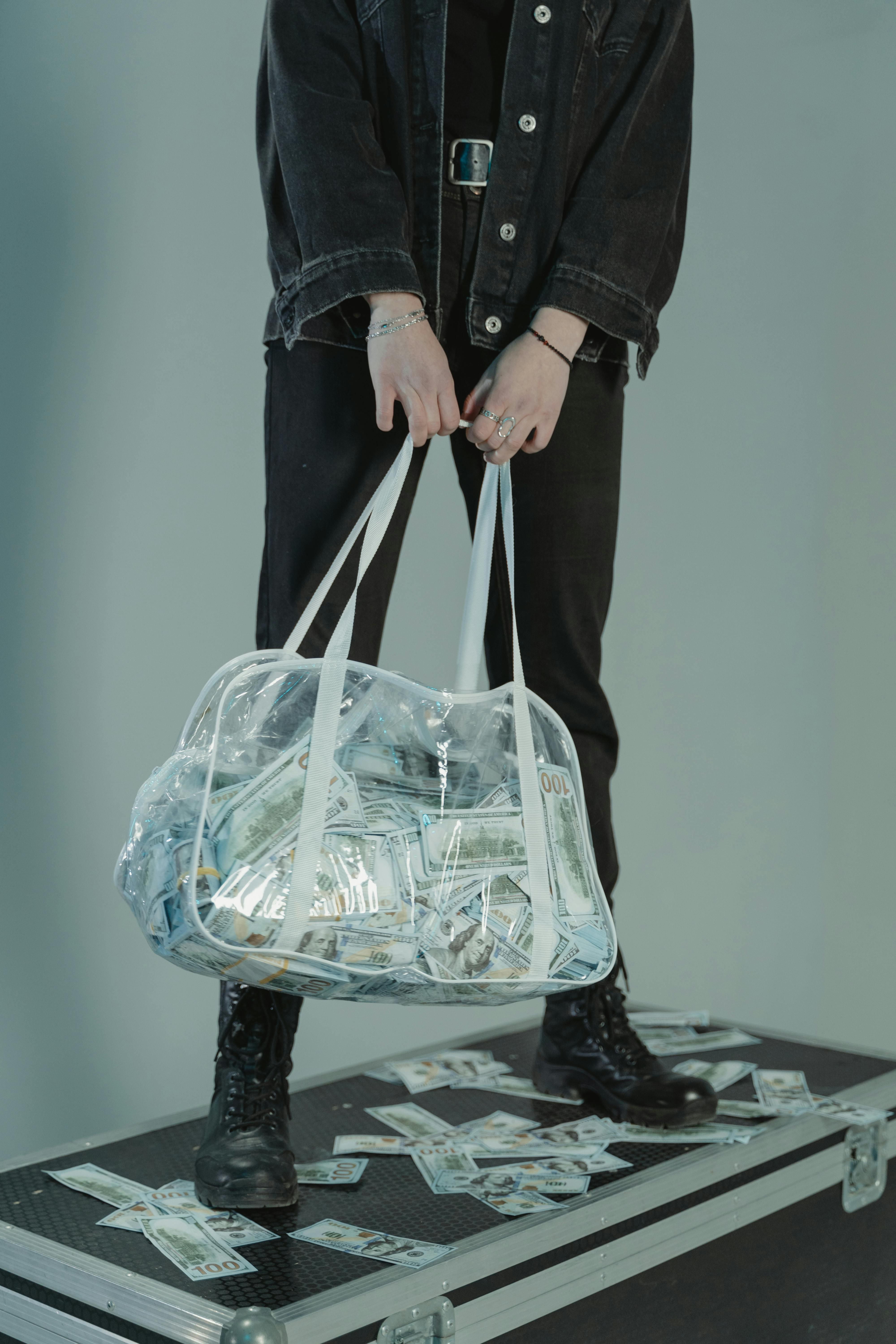 Big transparent cheap bag