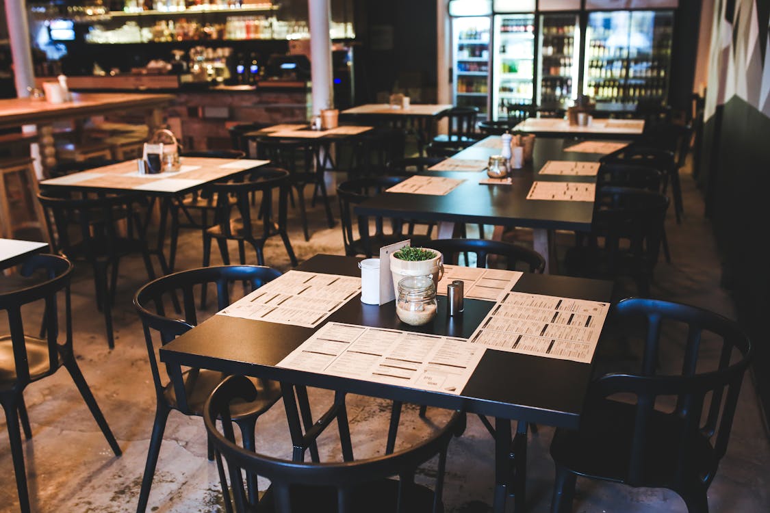 Free Table in Vintage Restaurant Stock Photo