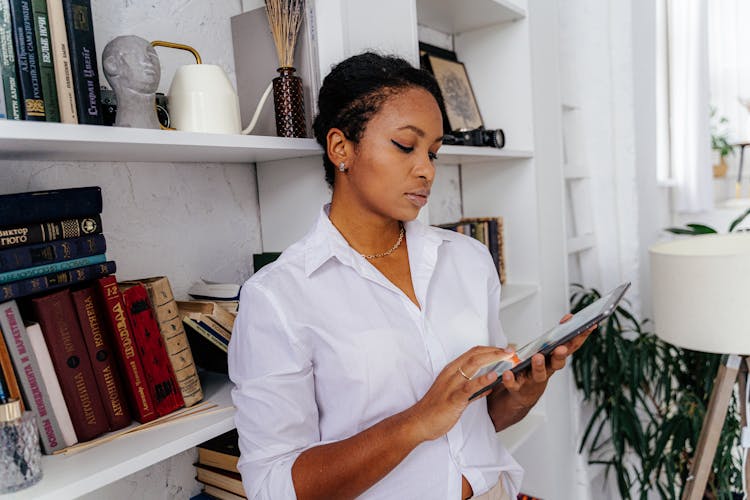 Woman Browsing On IPad