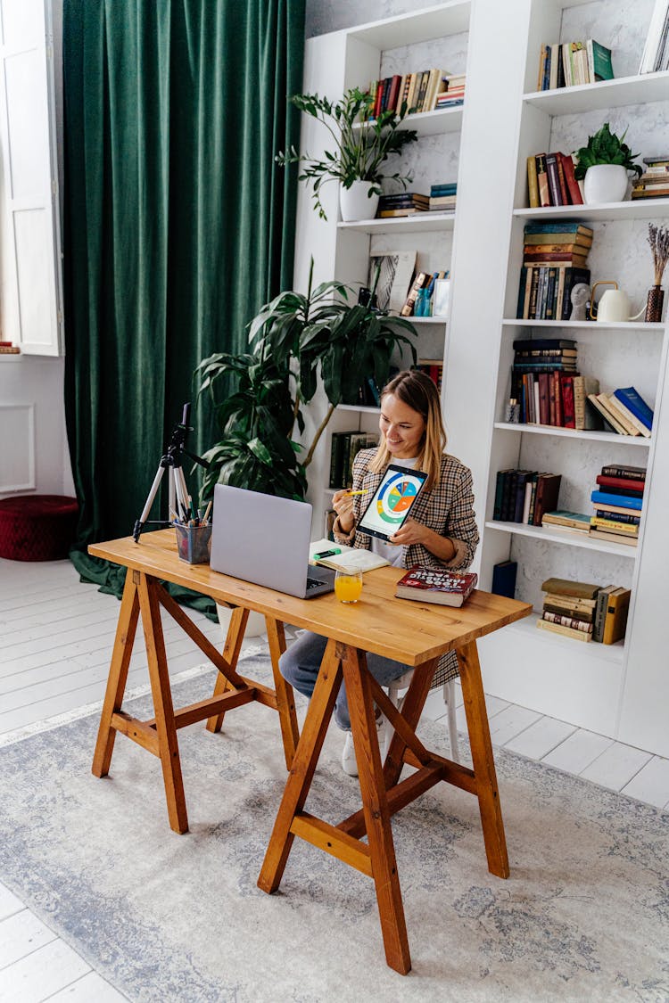 Woman Teaching From Home