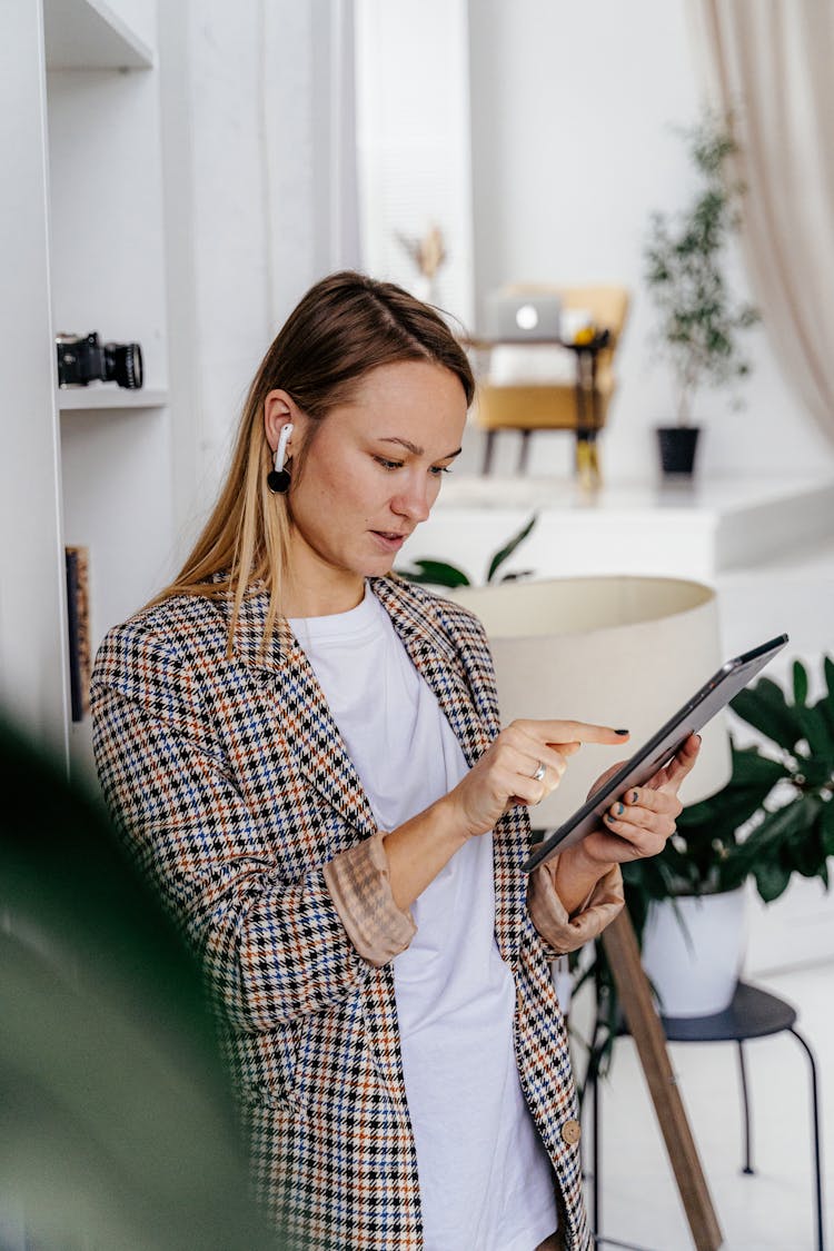 Woman Taking Video Call On Tablet