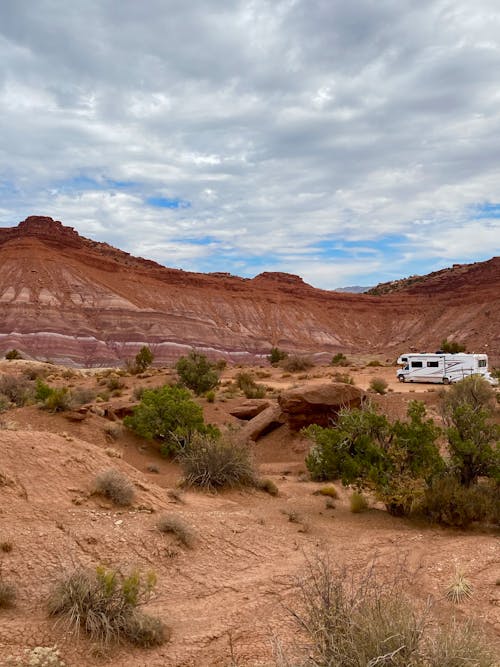 Camper Parked in Patia Town in Utah