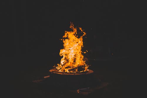 A Fire Pit at Night