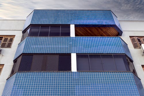 Building with Blue Tiles Exterior