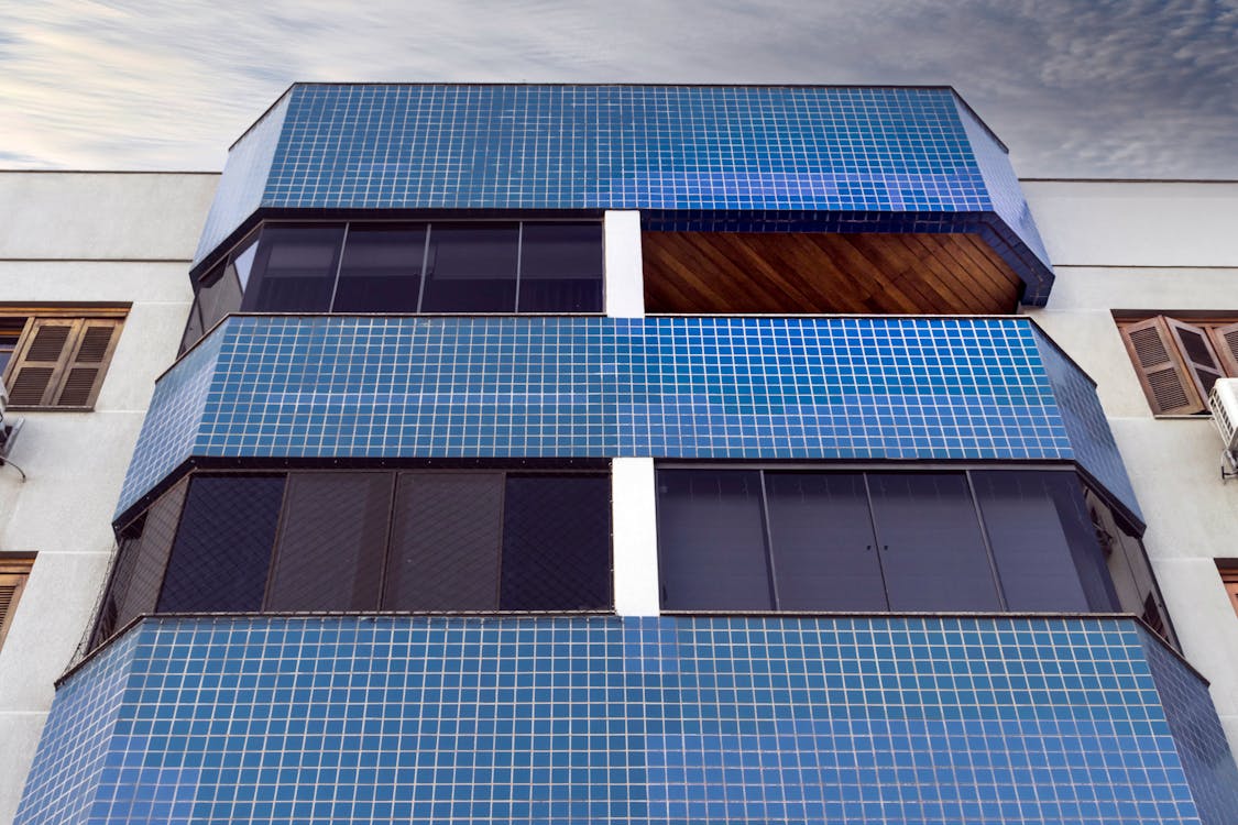 Building with Blue Tiles Exterior