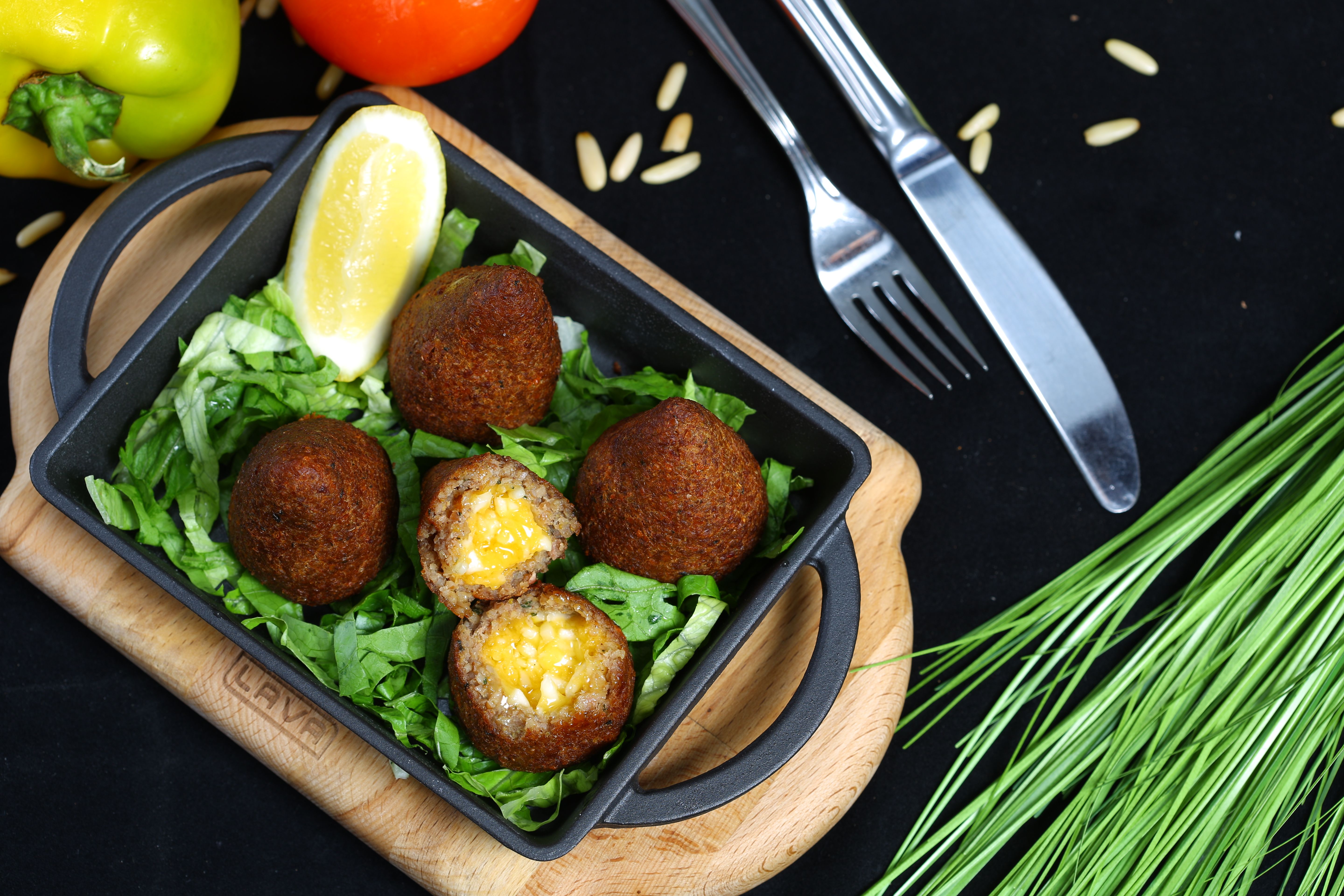 Pulled Falafel with Quick Pickles