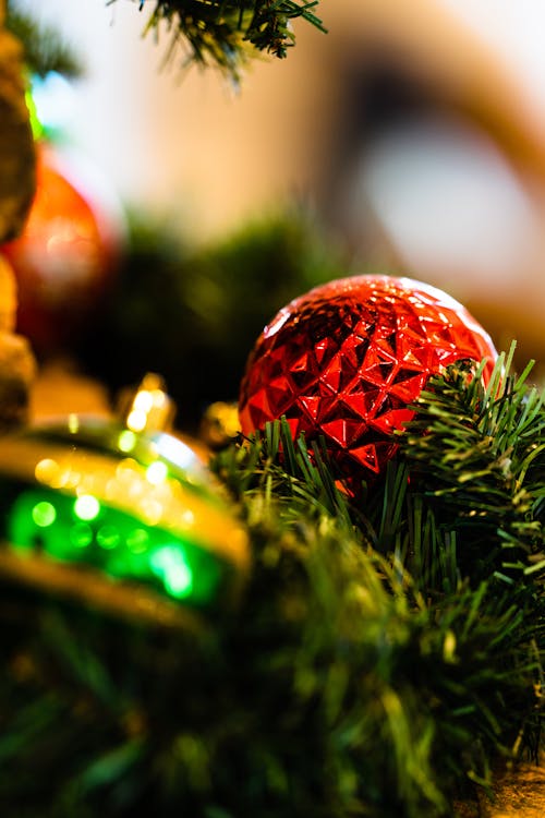 Close up of a Christmas Ball on a Christmas Tree