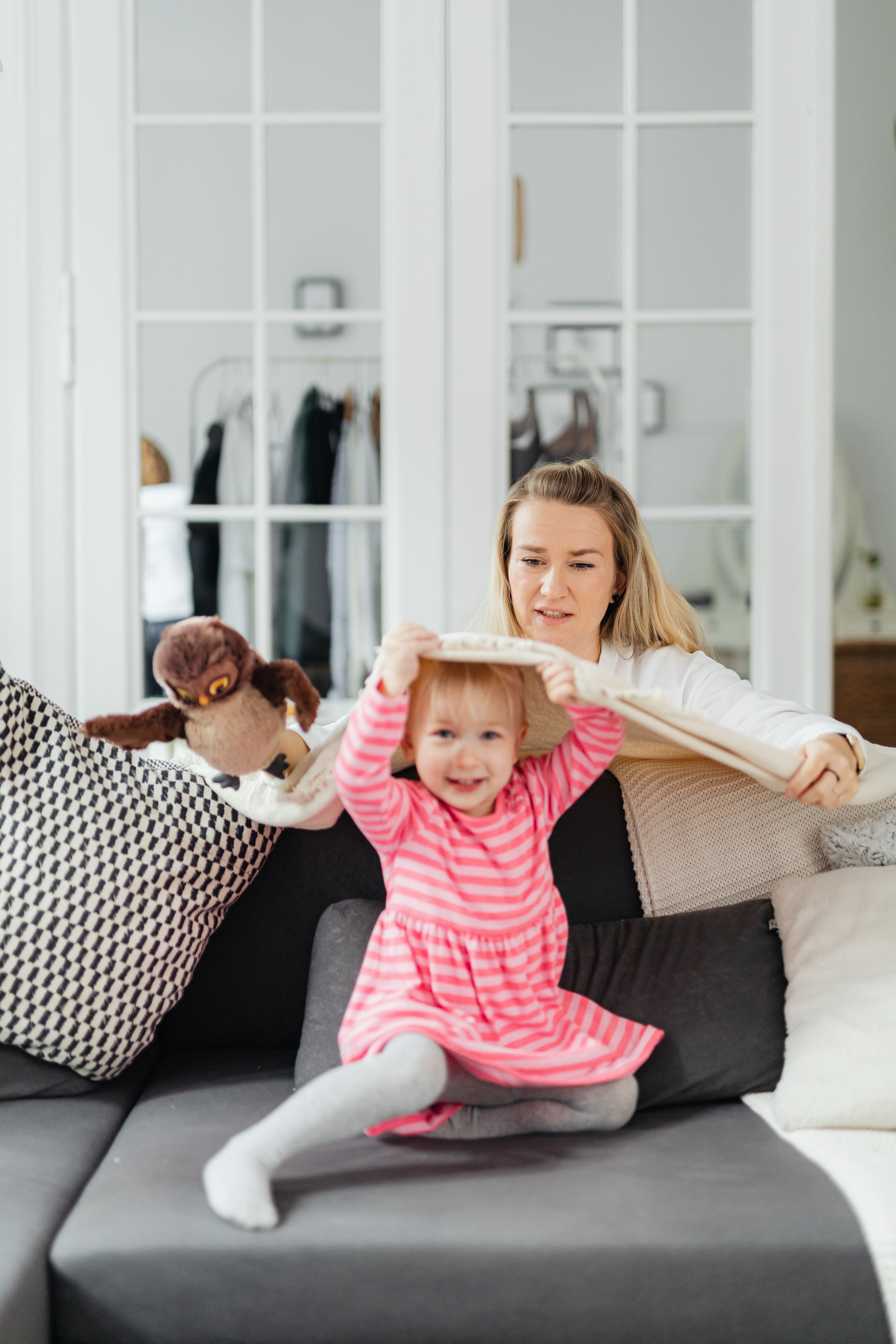 Mother and child playing