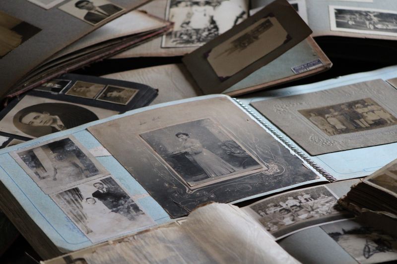 Photo book filled with printed family photographs