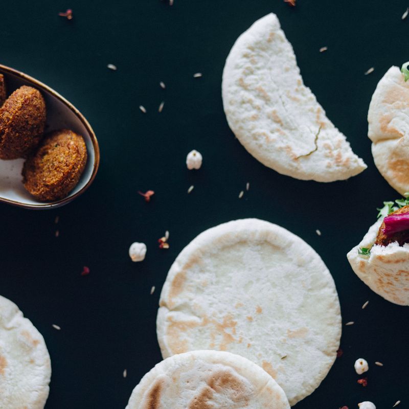 Sourdough Falafel Stuffed Pita Rounds