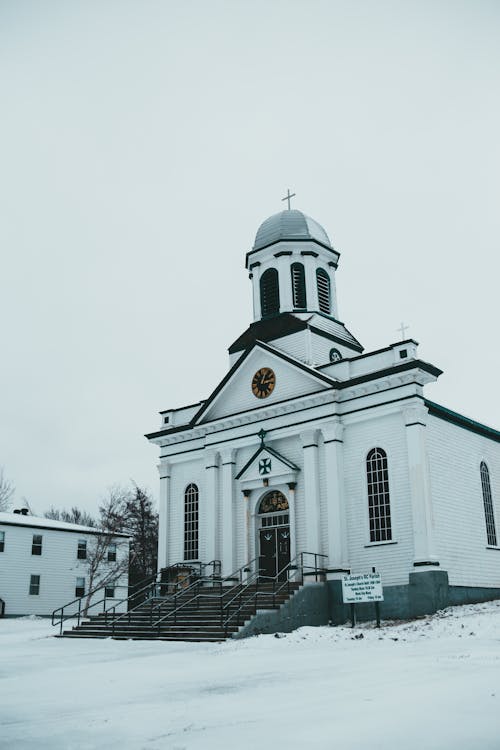 St Josephs Roman church on snowy ground