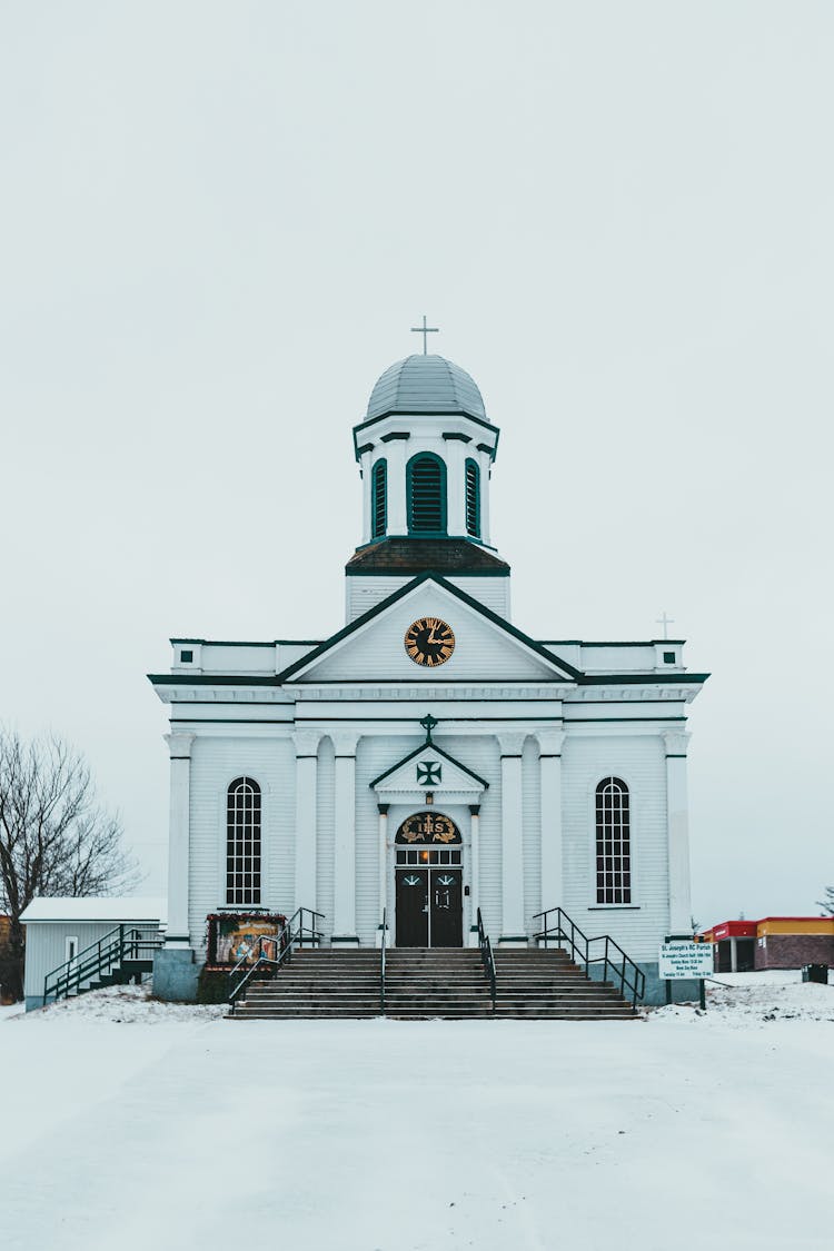 St Josephs Church On Winter Day